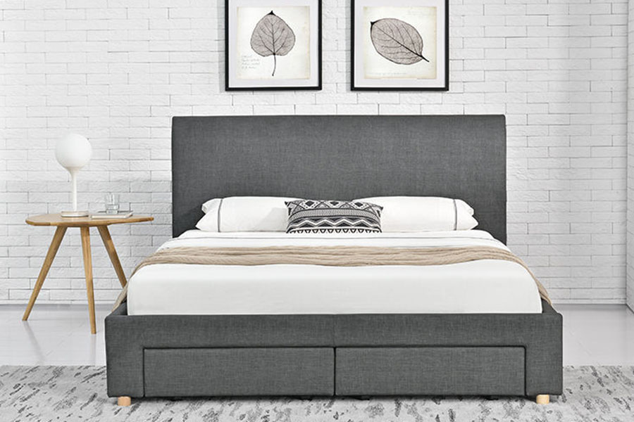 1216D Minimalist Four-Drawer Fabric Upholstered Storage Bed Frame