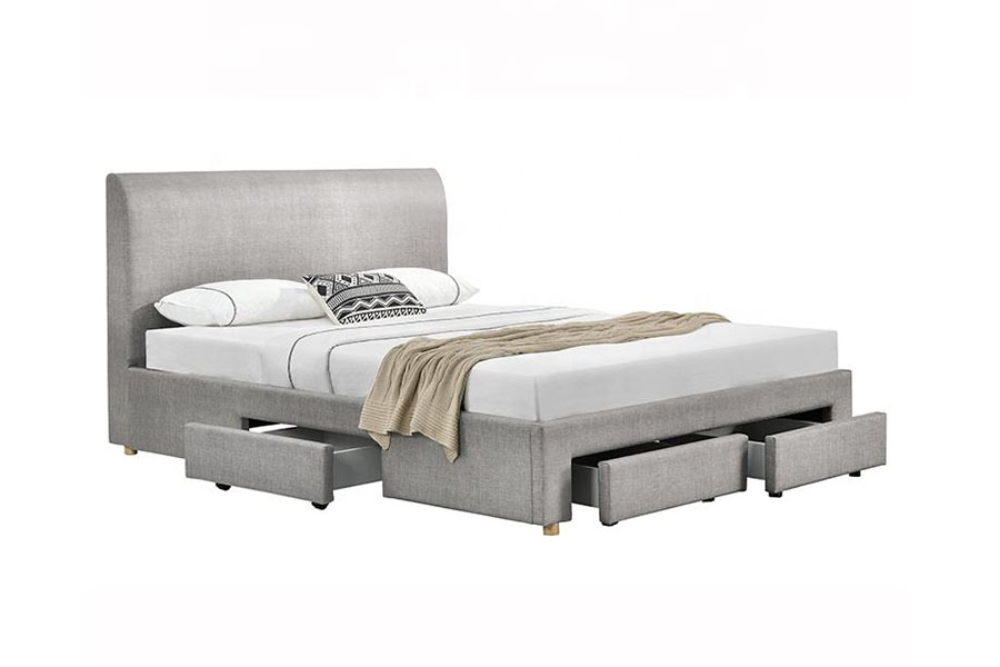 1216D Minimalist Four-Drawer Fabric Upholstered Storage Bed Frame