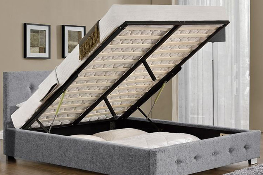 1191G Tela Ottoman King-Size Upholstered Storage Bed Frame