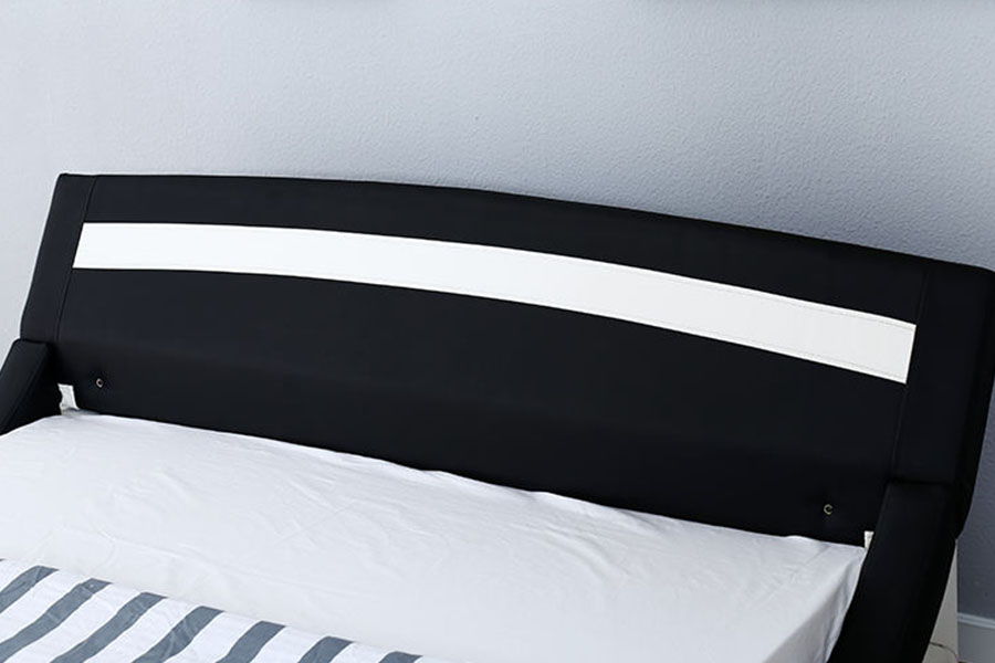 1188-1-2B Modernong PU Leather LED Upholstered Bed Frame