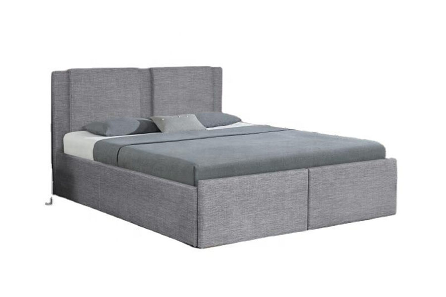 1311DG ​​Gas-Lift Dalawang-Drawer Tela na Wooden Storage Upholstered Bed Frame