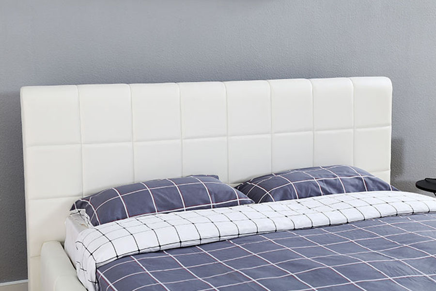 1305G Three-Side LED White-PU Leather Storage Bedroom Upholstered Bed Frame