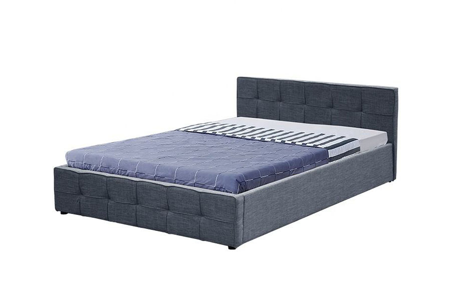 1295G Panel-Headboard Fabric Queen Upholstered Ottoman Storage Bed Frame