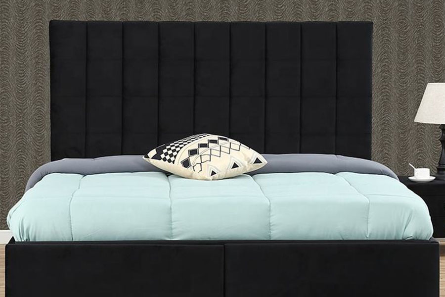 1344DG Tufted-Button King Leather Gas-Lift Drawer Storage Bed Frame
