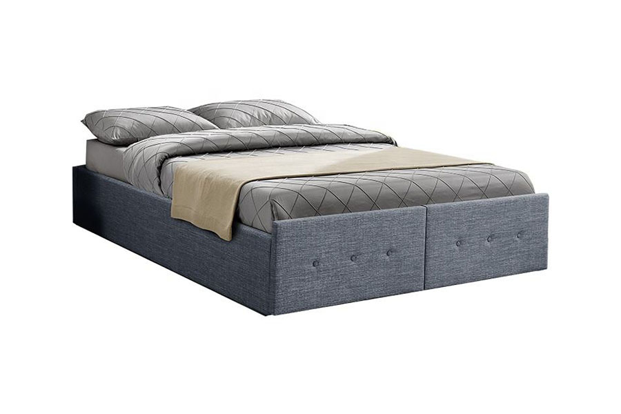 1326DG Gas-Lift Panel-Style Fabric Queen Storage Drawer Upholstered Bed Frame