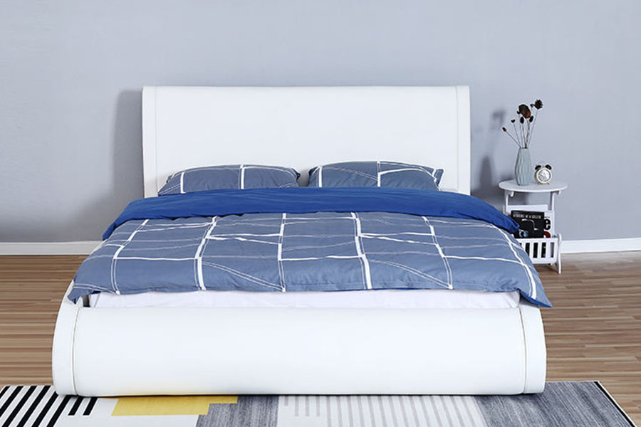 1280G Soft-Headboard Faux-Leather Gas-Lift Bedroom Storage Bed Frame