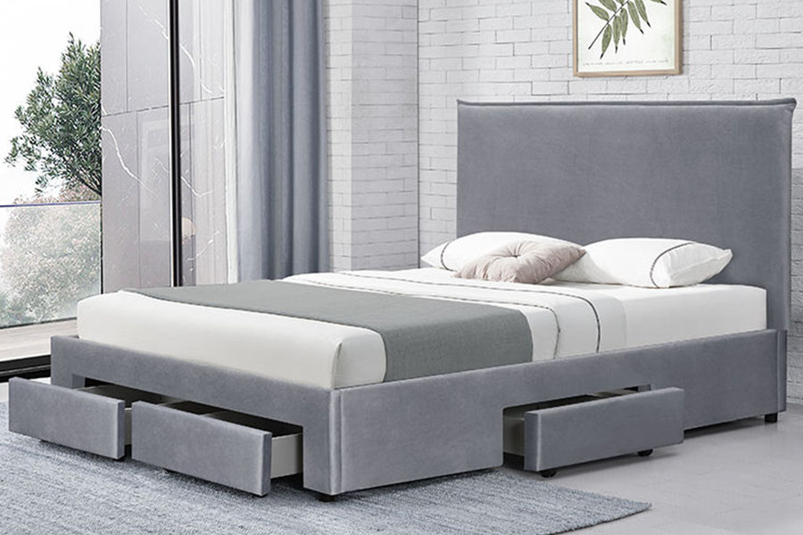 1243D No-Spring PU-Leather Drawer-Base Queen Storage Bed Frame