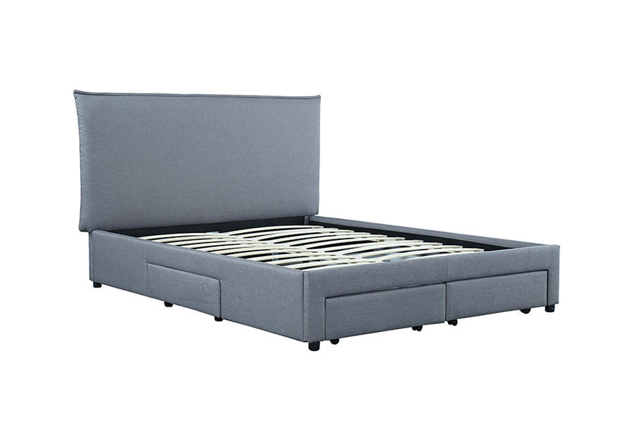 1243D No-Spring PU-Leather Drawer-Base Queen Storage Bed Frame